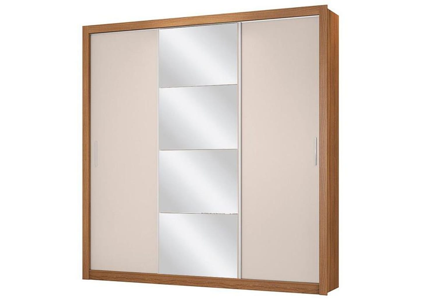 Guarda-roupa Casal com Espelho 3 Portas de Correr 2 Gavetas Demóbile Residence Flex