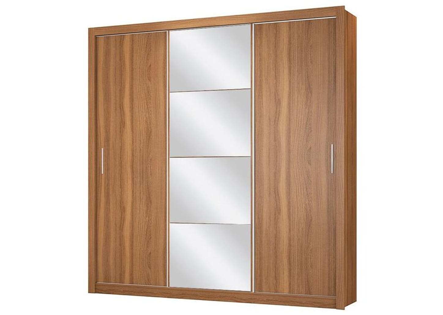 Guarda-roupa Casal com Espelho 3 Portas de Correr 2 Gavetas Demóbile Residence Flex