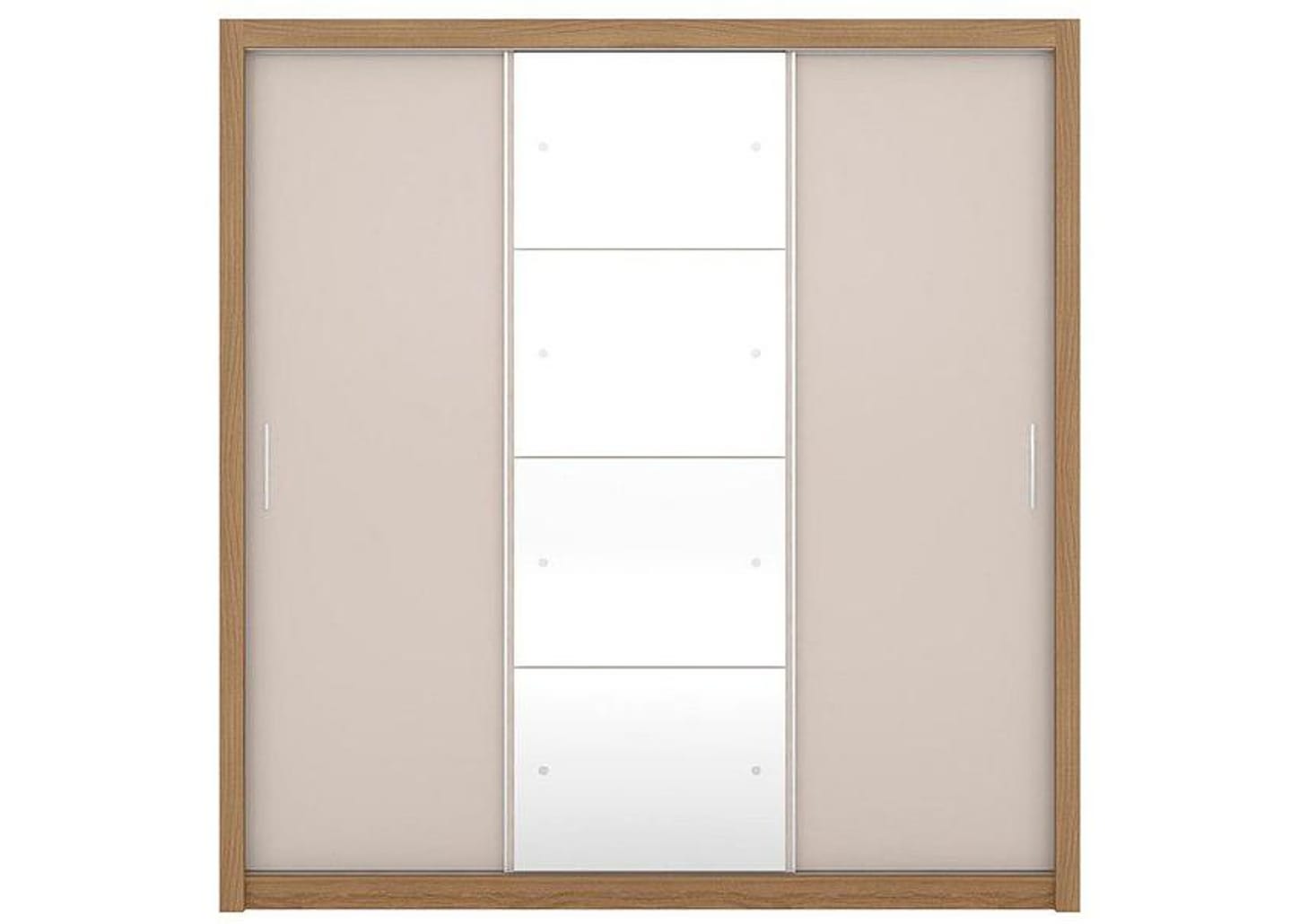 Guarda-roupa Casal com Espelho 3 Portas de Correr 2 Gavetas Demóbile Residence Flex