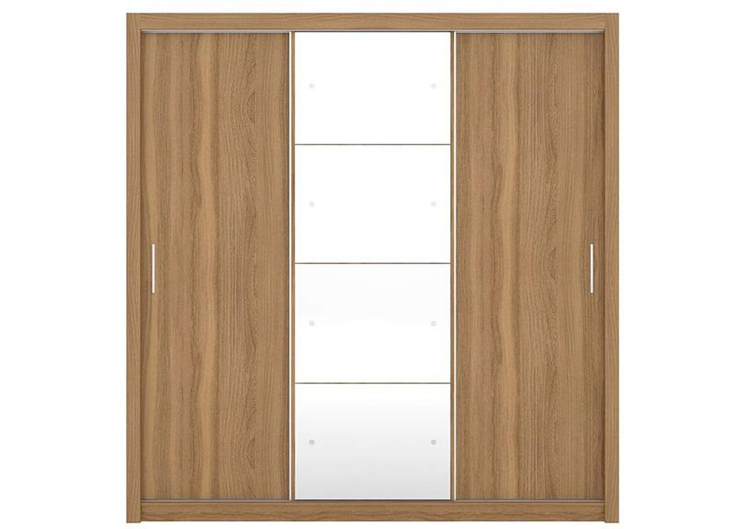 Guarda-roupa Casal com Espelho 3 Portas de Correr 2 Gavetas Demóbile Residence Flex