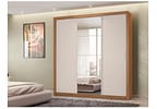 Guarda-roupa Casal com Espelho 3 Portas de Correr 2 Gavetas Demóbile Residence Flex