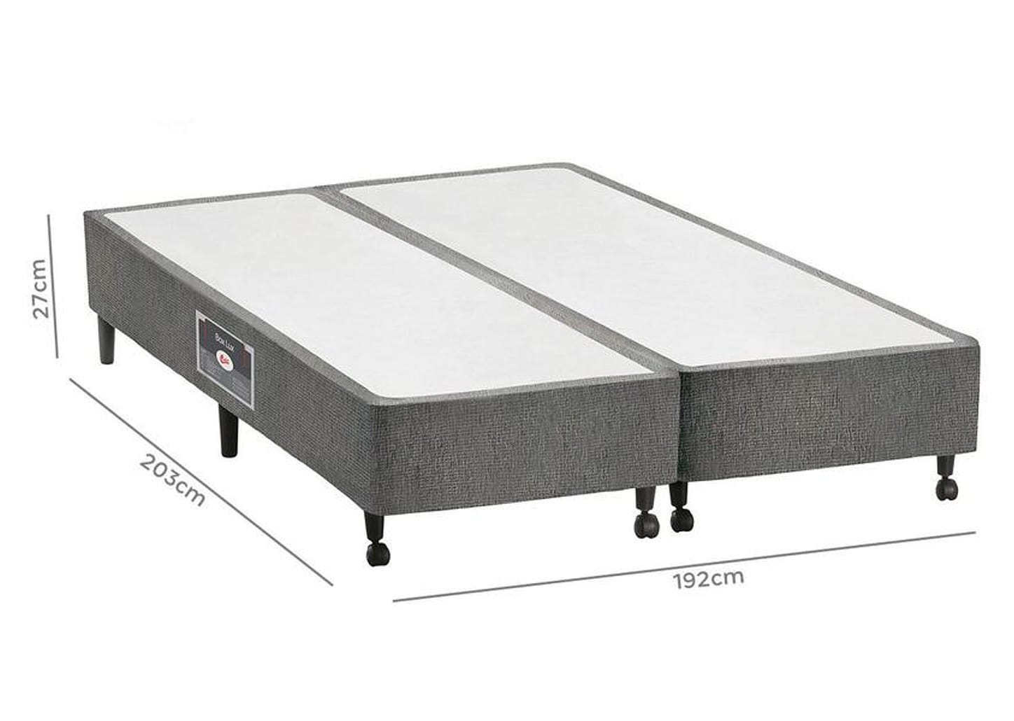 Box para Colchão King Size Castor Bipartido 27cm de Altura Lux