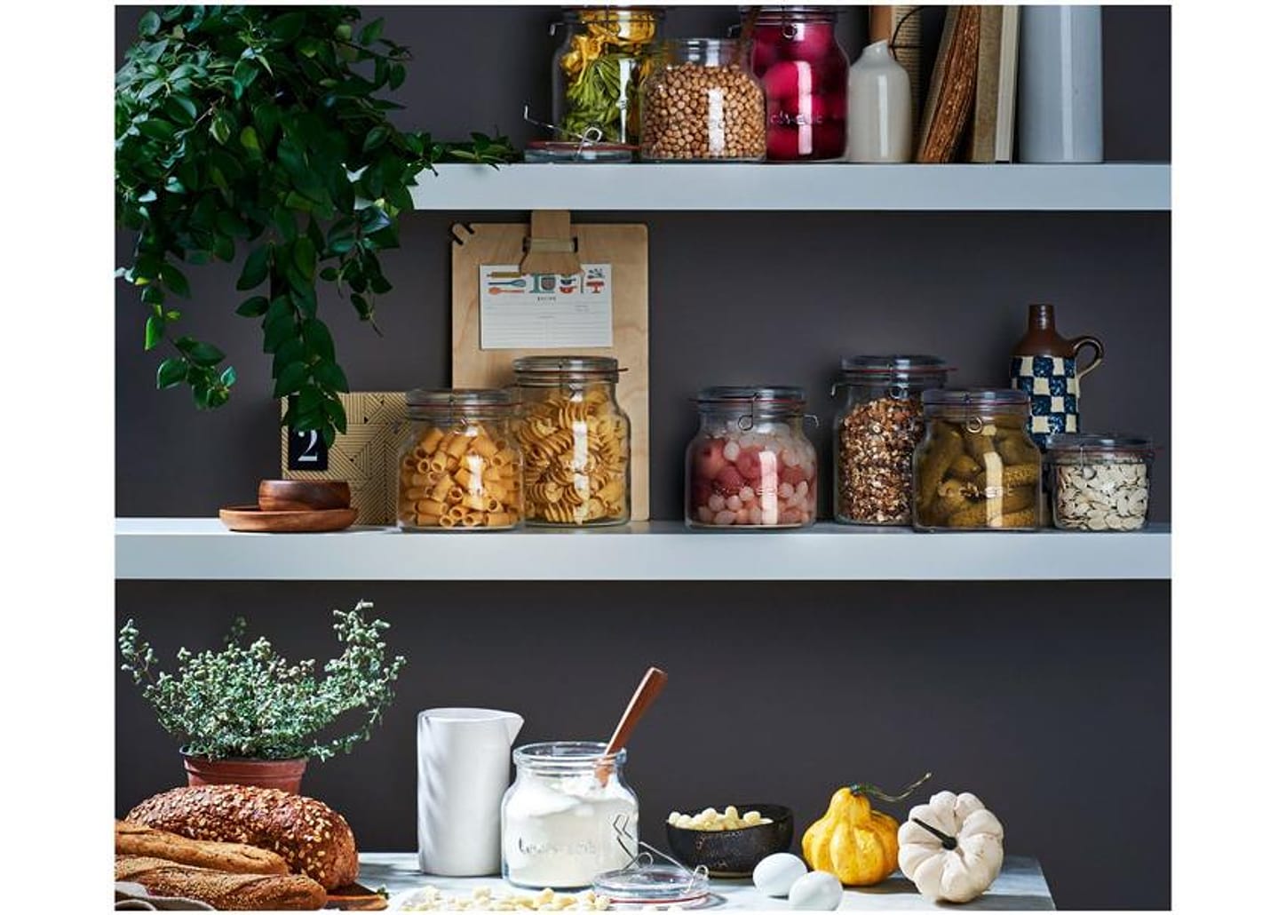 Pote de Vidro Hermético Luigi Bormioli com Tampa - Cilíndrico 1,5L Lock Eat Handy