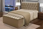 Cabeceira Queen Size Acolchoado Suede Dobuê Movelaria Istambul Mascavo