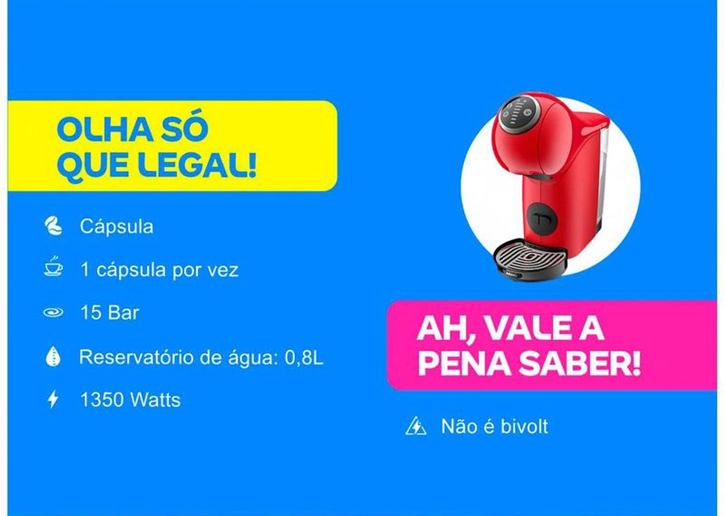 Cafeteira Expresso Arno Nescafé Dolce Gusto Genio S Basic de Plus 15 Bar Vermelho