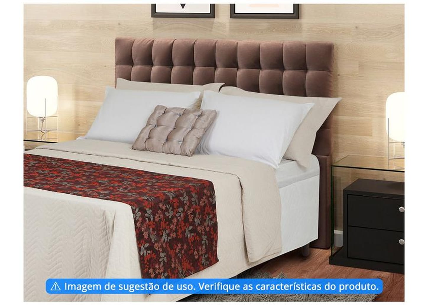 Peseira King 65x260cm Marrom Lartex - Jacquard Ballroom