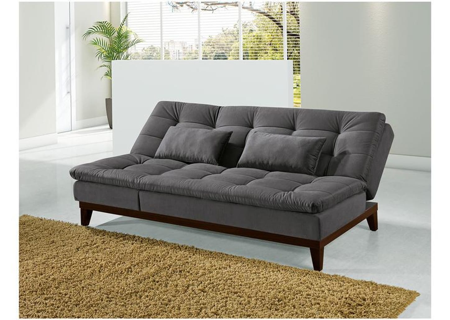 Sofá-cama Casal 3 Lugares Suede Linoforte Jade BPM A2