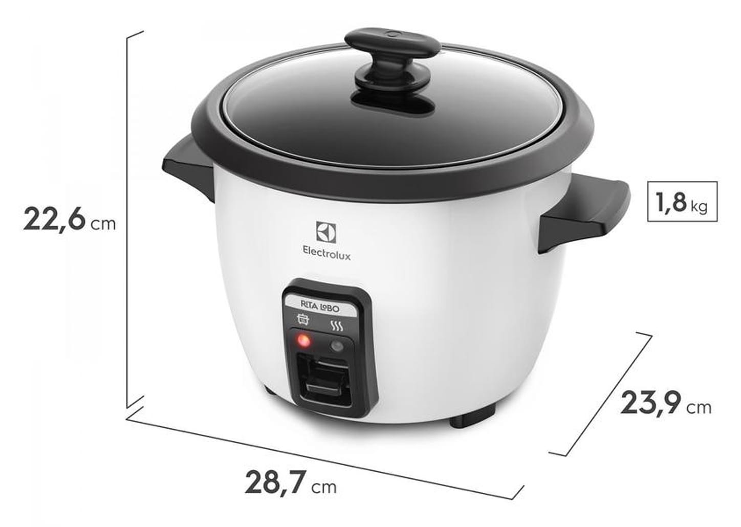 Panela de Arroz Elétrica Electrolux Easyline RCB50 450W 7 Xícaras Branca