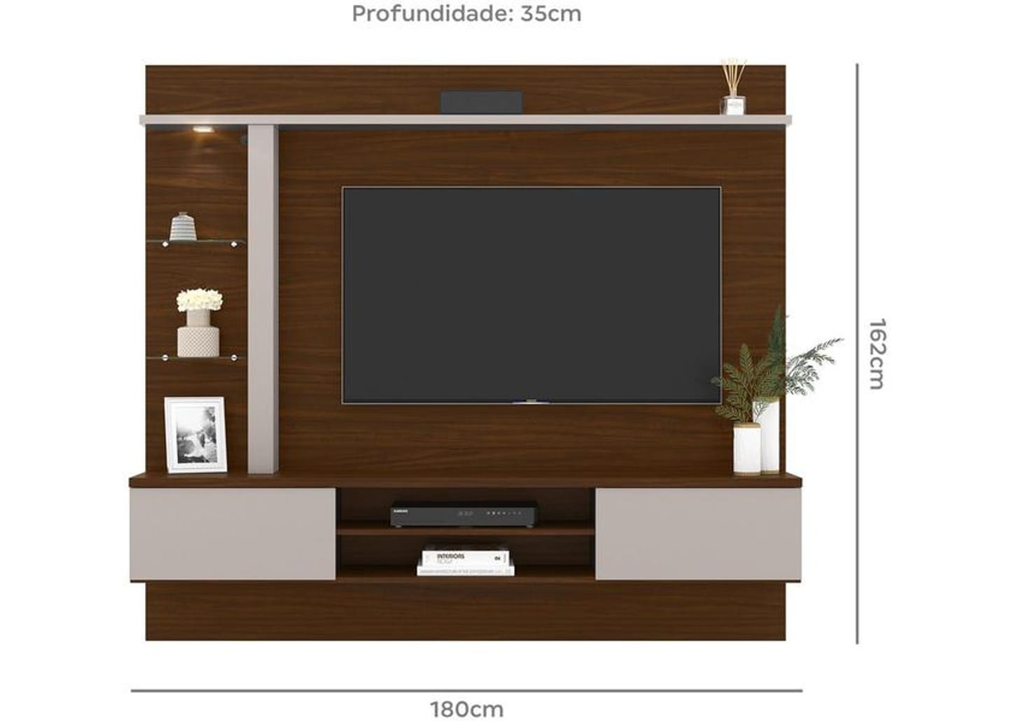 Estante Home Suspenso para TV até 60” 2 Portas - Colibri Salinas