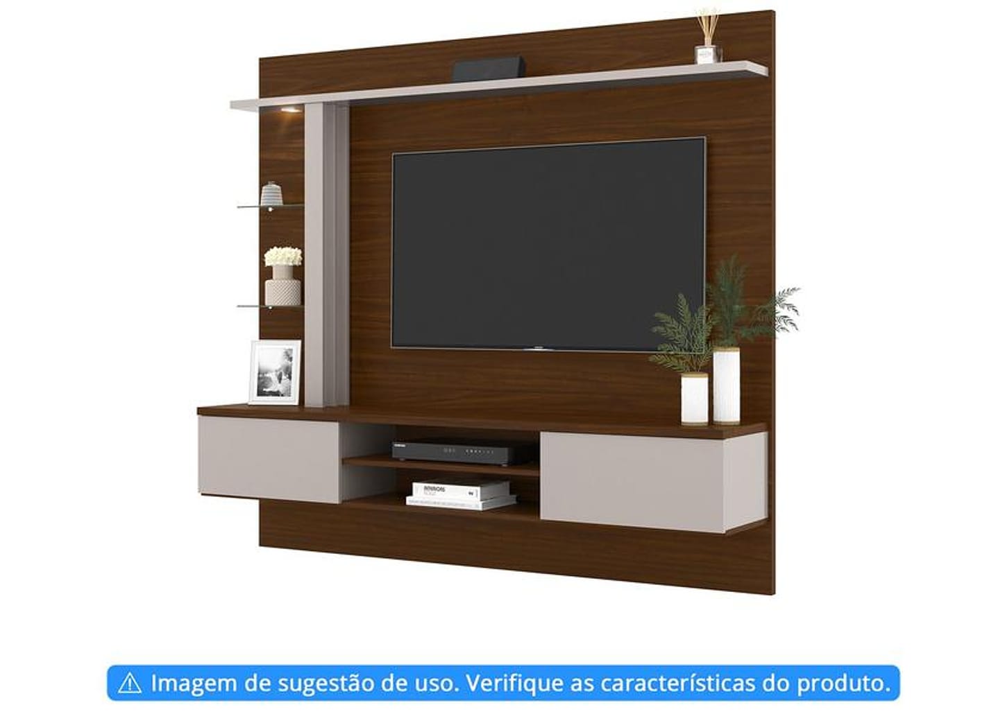 Estante Home Suspenso para TV até 60” 2 Portas - Colibri Salinas