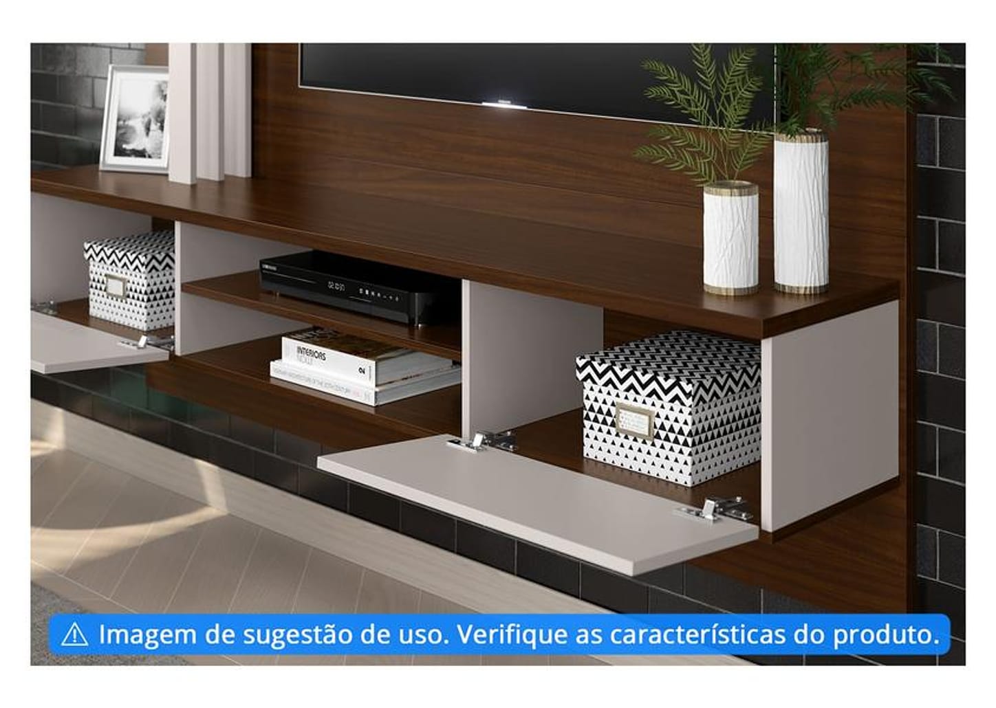 Estante Home Suspenso para TV até 60” 2 Portas - Colibri Salinas