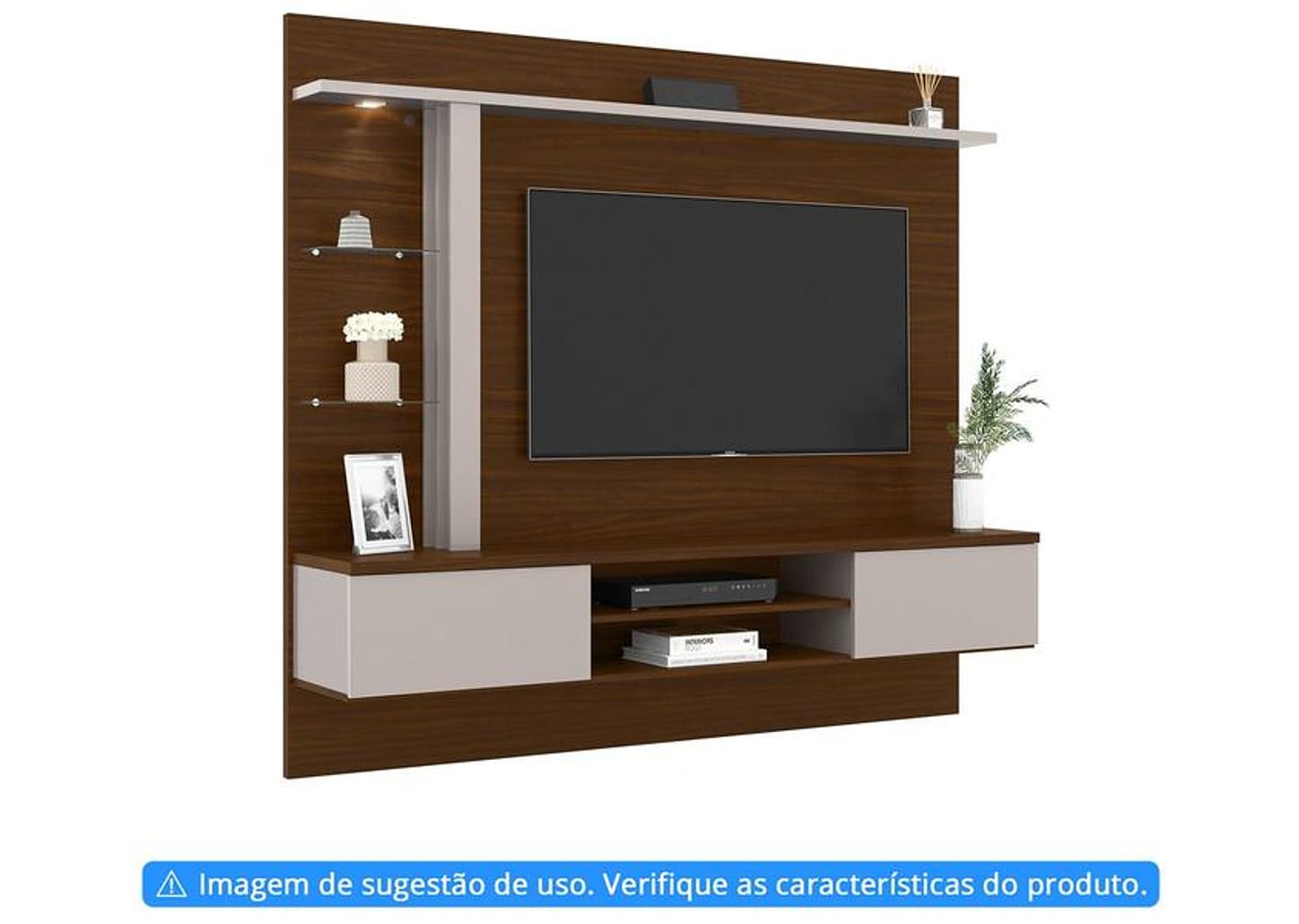 Estante Home Suspenso para TV até 60” 2 Portas - Colibri Salinas
