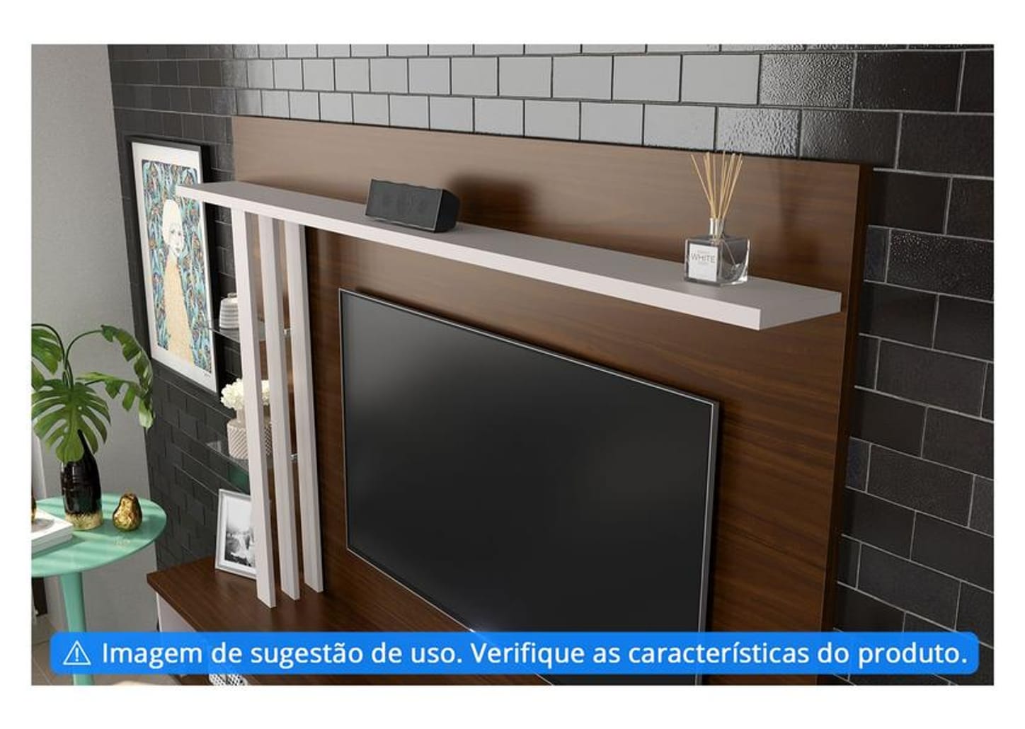 Estante Home Suspenso para TV até 60” 2 Portas - Colibri Salinas