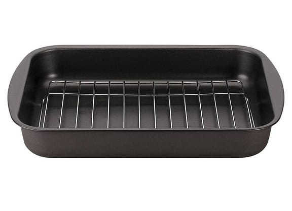 Assadeira Retangular Antiaderente com Grelha - Multiflon Gourmet Forno 25540