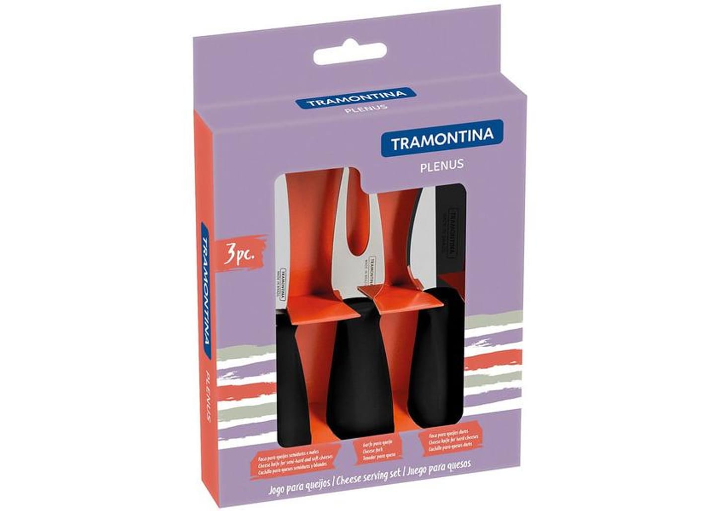 Jogo de Facas para Queijo 3 Peças Tramontina - Plenus 23498/018