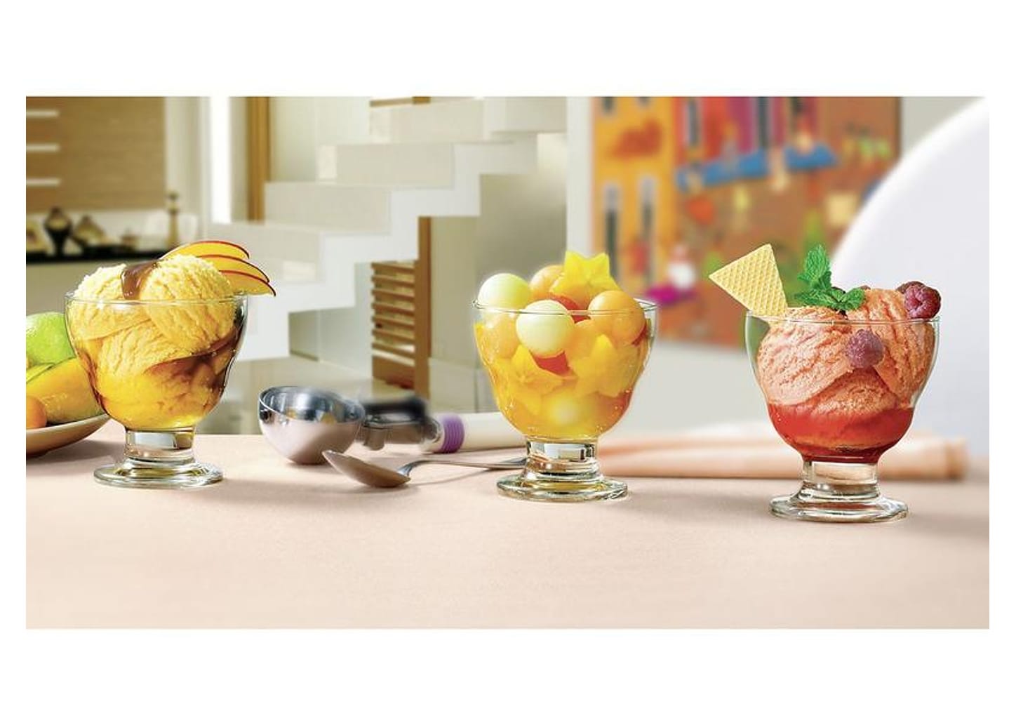 Jogo de Sobremesa Vidro 3 Peças