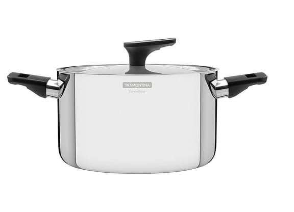 Caçarola Tramontina Inox Fundo Triplo com Tampa 3,5L 20cm Grano Baquelite