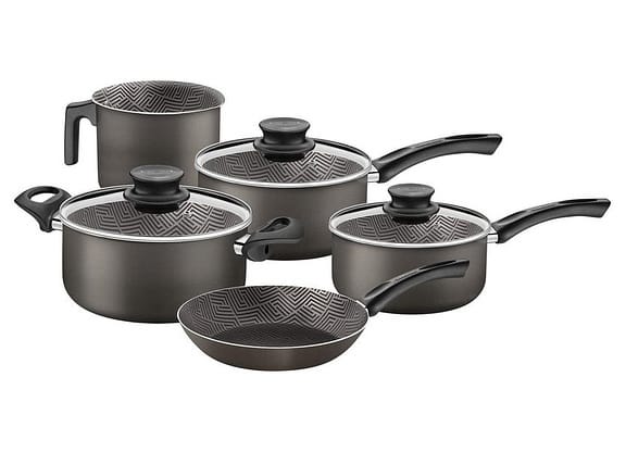 Jogo de Panelas Tramontina Antiaderente de Alumínio Grafite 5 Peças Texture Paris