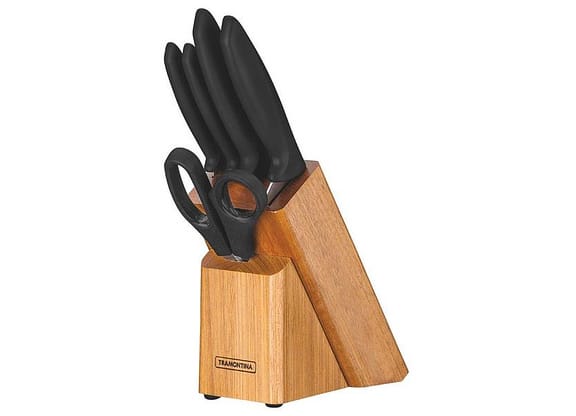 Jogo de Facas com Cepo 6 Peças Tramontina - Plenus 23498/015