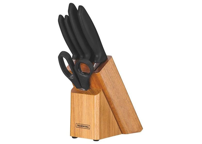 Jogo de Facas com Cepo 6 Peças Tramontina - Plenus 23498/015