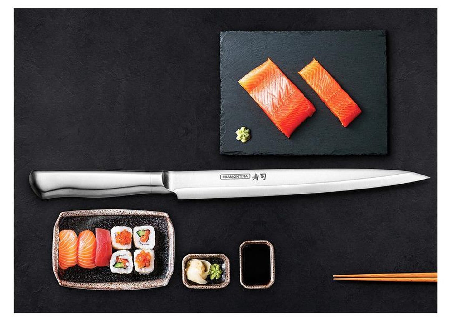 Faca para Sushi Tramontina Inox 13” Sushi Diamond - Yanagiba