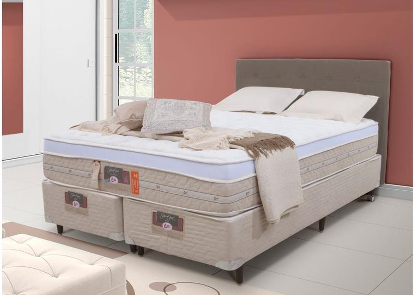 Box para Colchão Queen Size Castor Bipartido 27cm de Altura Silver Star Air Pocket