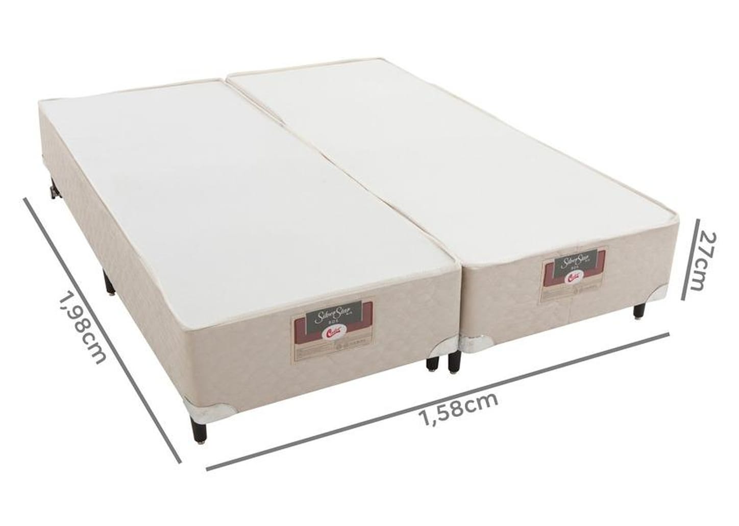 Box para Colchão Queen Size Castor Bipartido 27cm de Altura Silver Star Air Pocket