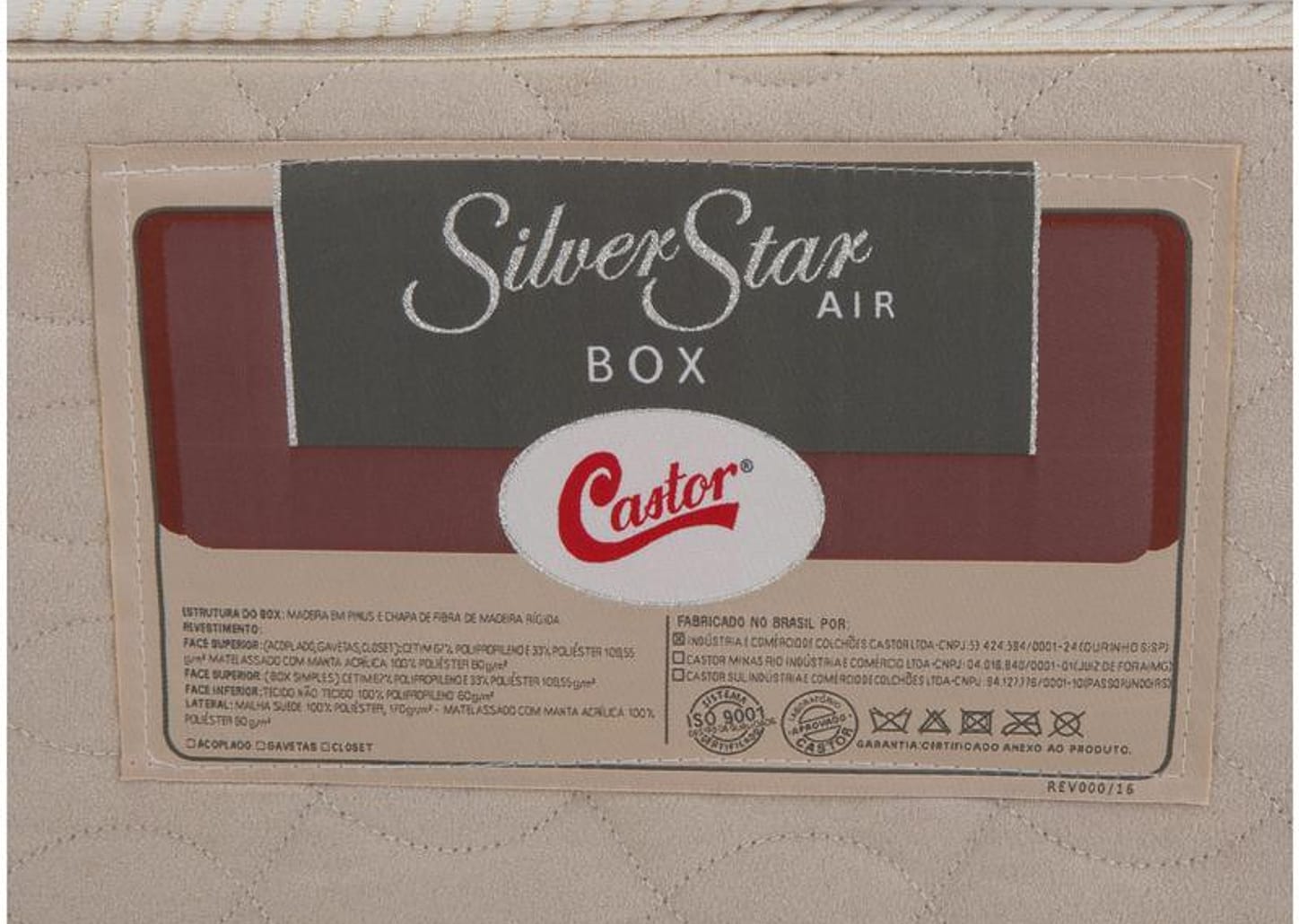Box para Colchão Queen Size Castor Bipartido 27cm de Altura Silver Star Air Pocket