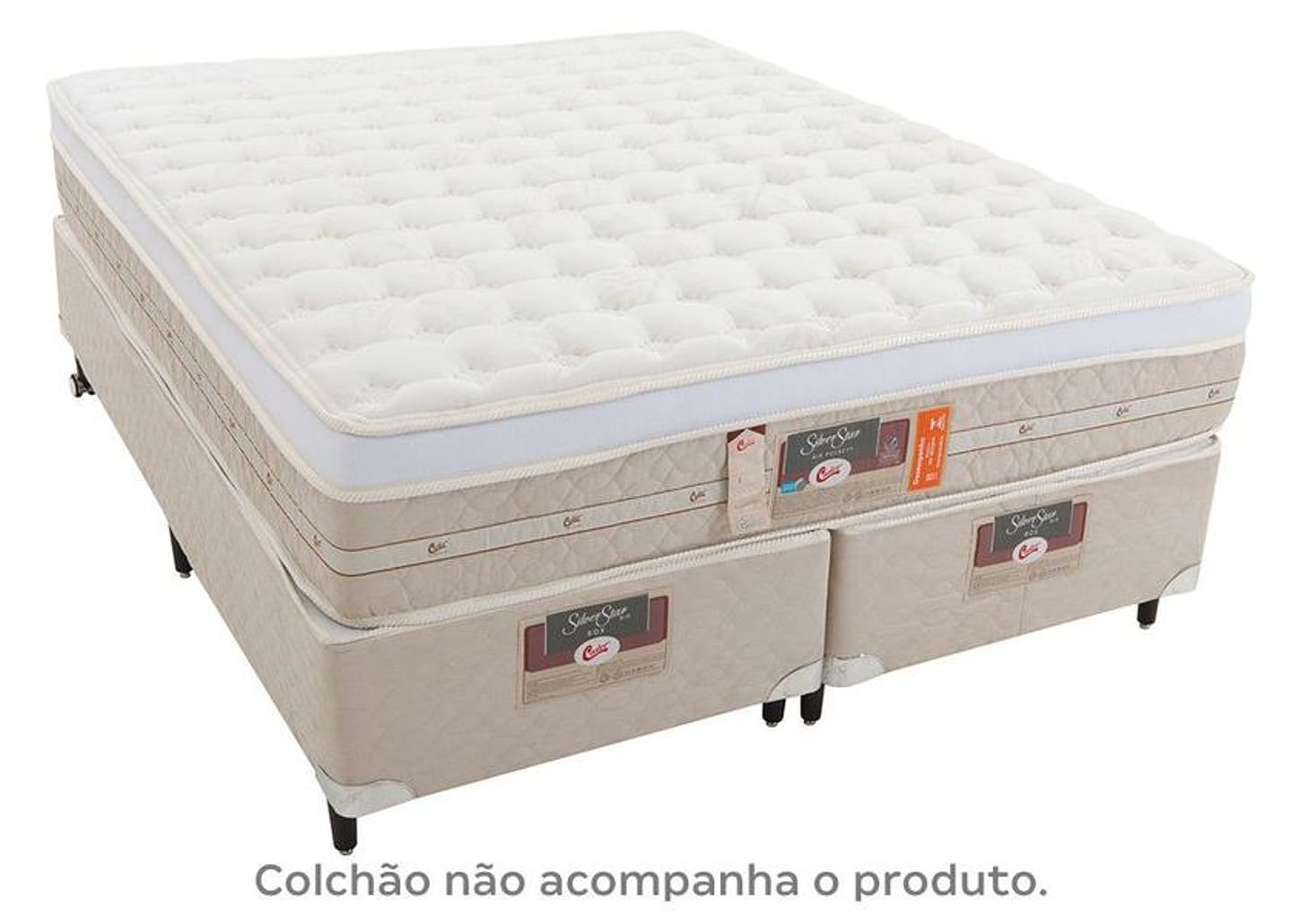 Box para Colchão Queen Size Castor Bipartido 27cm de Altura Silver Star Air Pocket