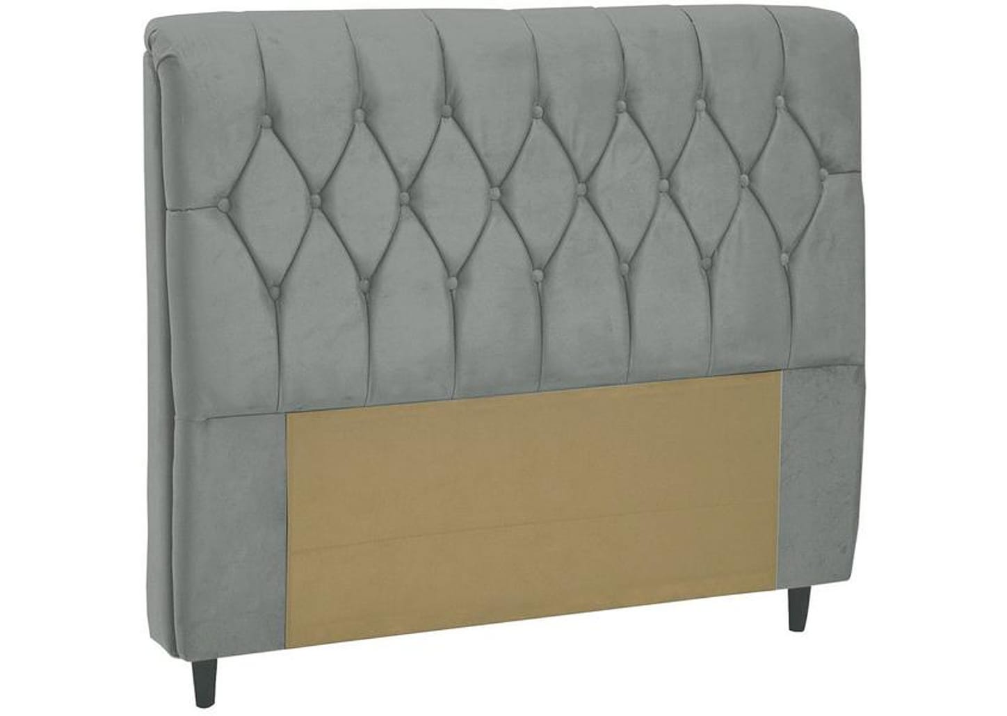 Cabeceira Casal Acolchoado Suede Dobuê Movelaria Istambul Grafite