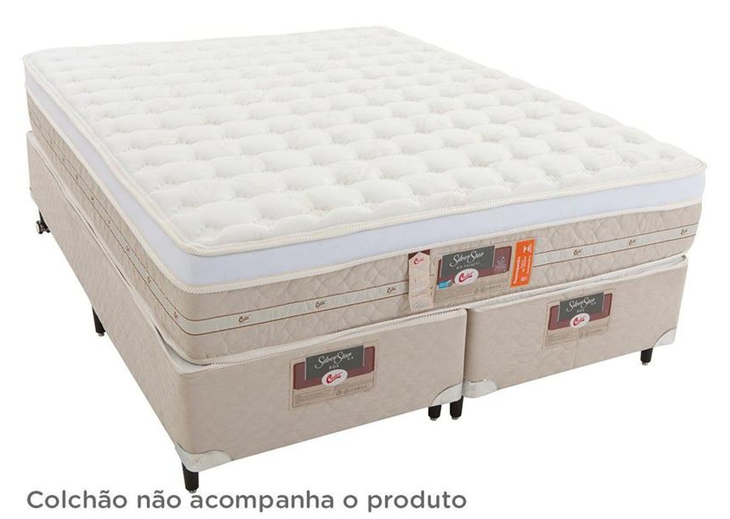 Box para Colchão Queen Size Castor Bipartido 27cm de Altura Silver Star Air Pocket