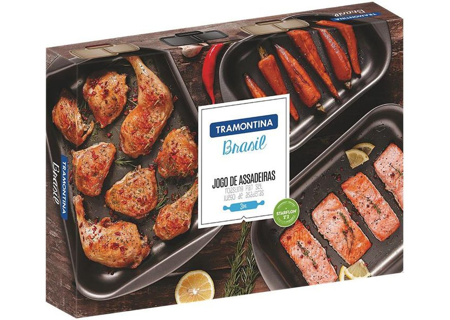 Conjunto de Assadeiras Tramontina - Alumínio 3 Peças 20099/020