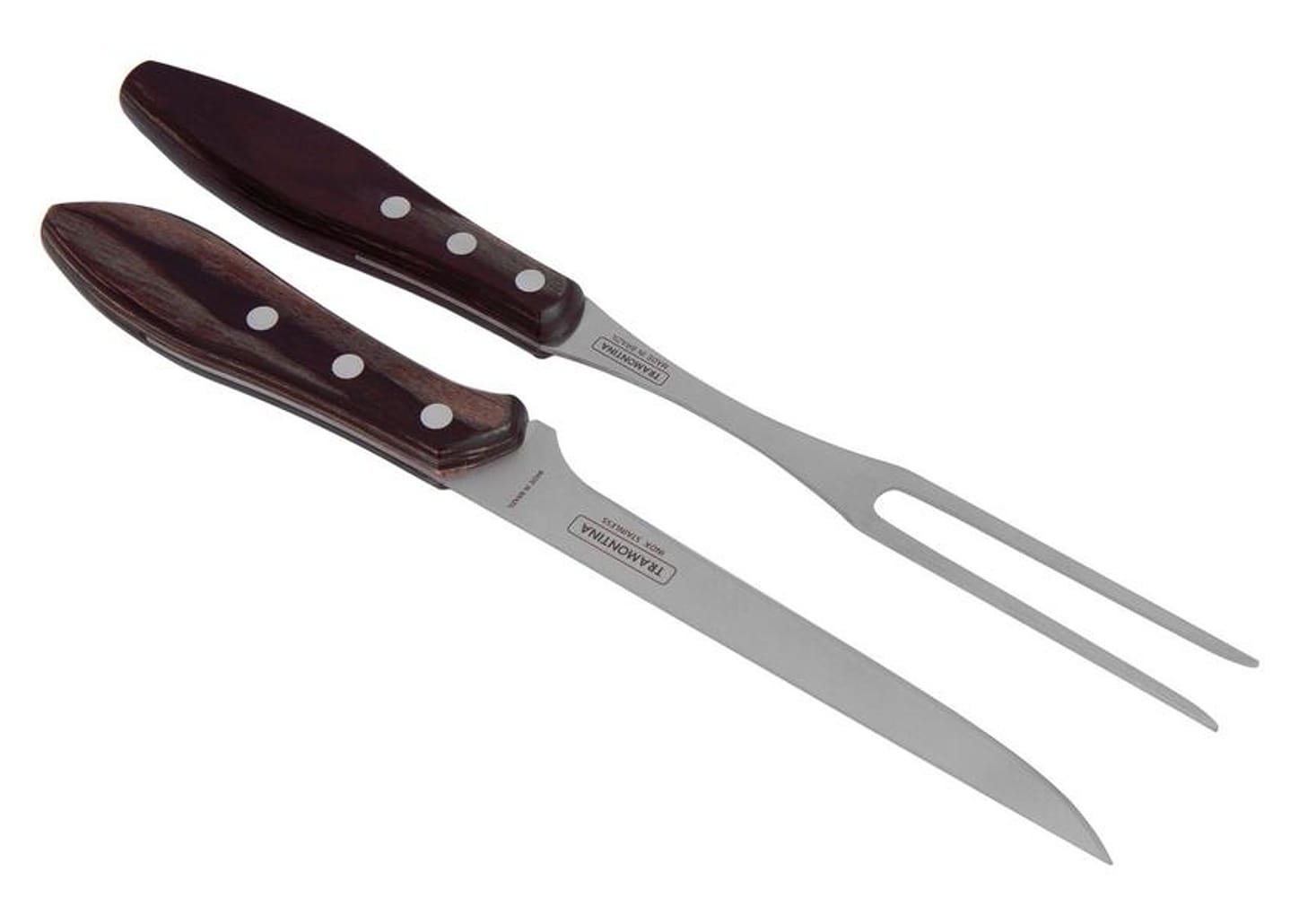 Jogo de Facas Churrasco Tramontina Inox com Suport - Polywood 5 Peças