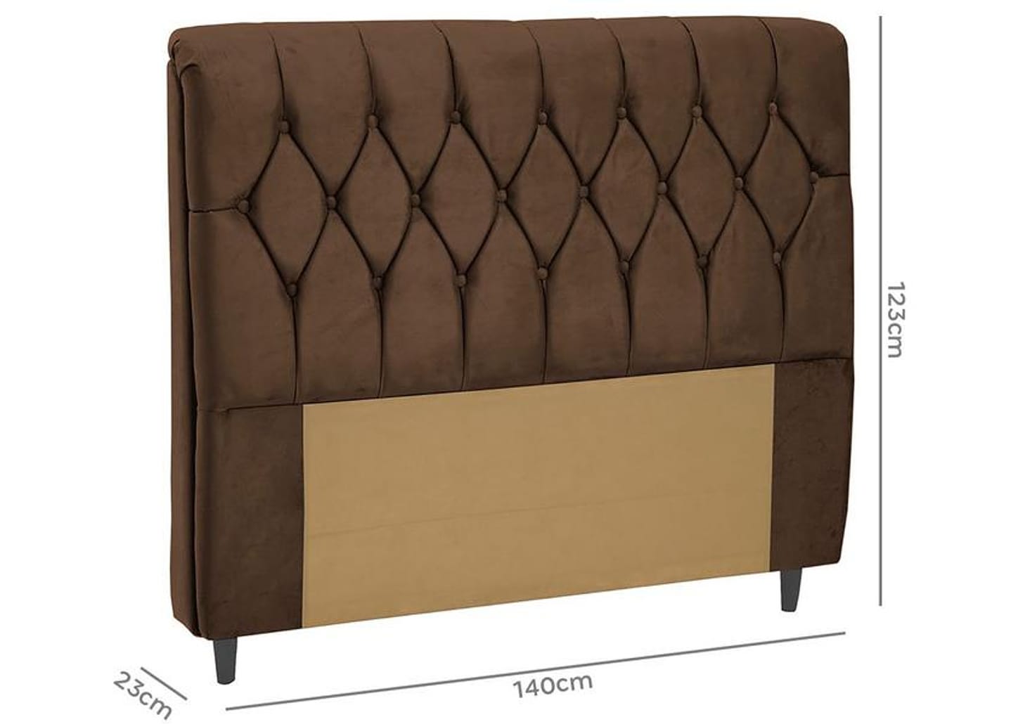 Cabeceira Casal Acolchoado Suede Dobuê Movelaria Istambul Chocolate