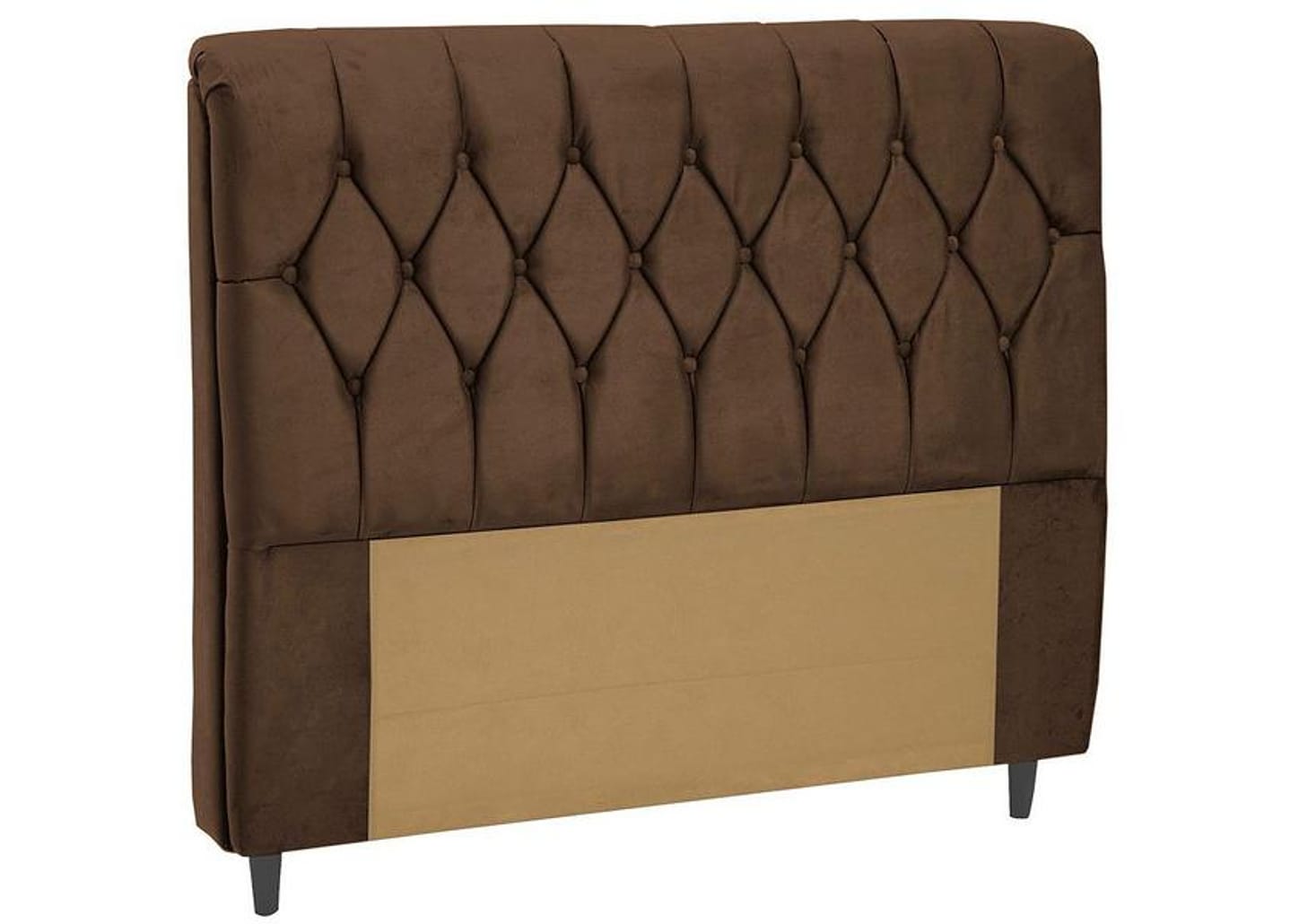 Cabeceira Casal Acolchoado Suede Dobuê Movelaria Istambul Chocolate
