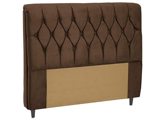 Cabeceira Casal Acolchoado Suede Dobuê Movelaria Istambul Chocolate