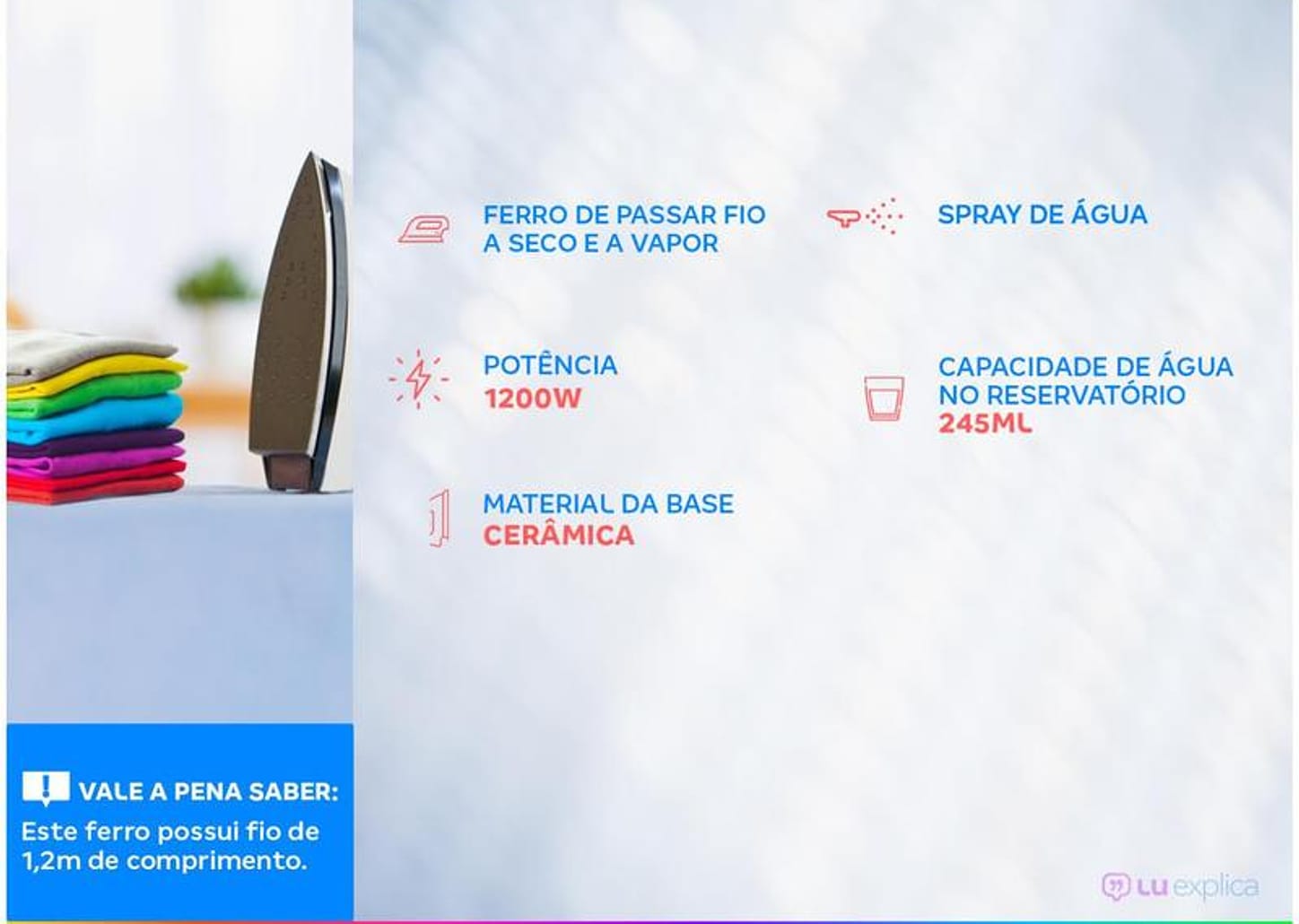 Ferro de Passar Roupa a Seco e a Vapor Britânia - Ceramic BFV2000P Preto