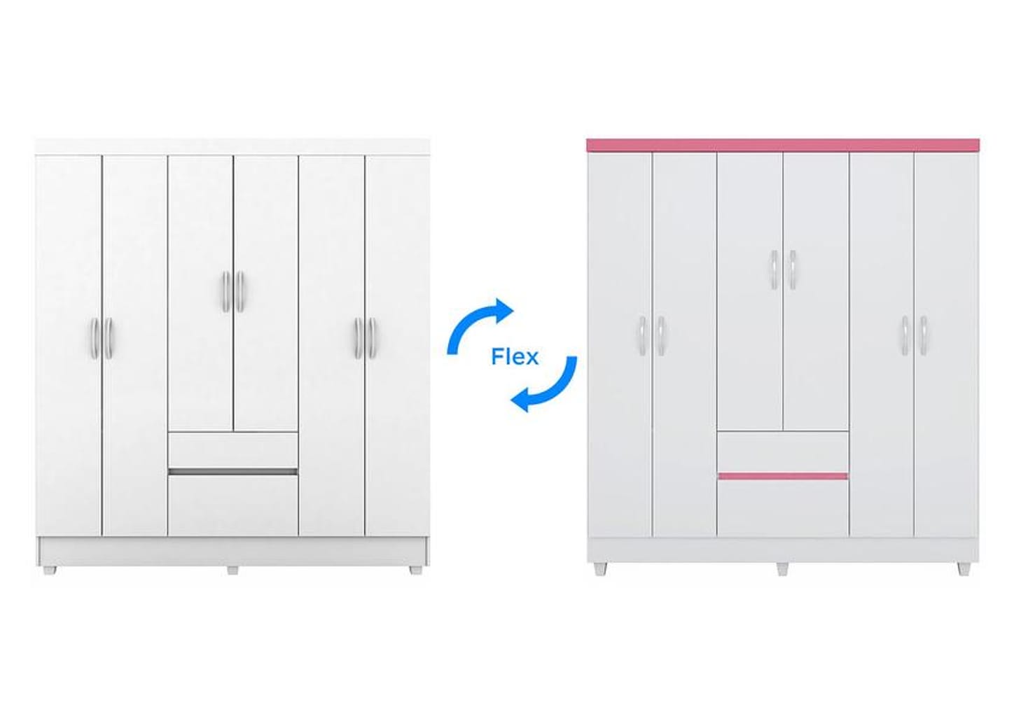 Guarda-roupa Casal 6 Portas 2 Gavetas Demóbile Flash II