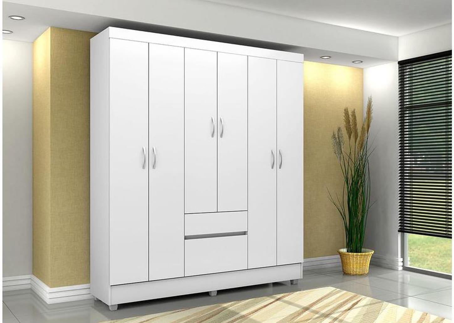 Guarda-roupa Casal 6 Portas 2 Gavetas Demóbile Flash II