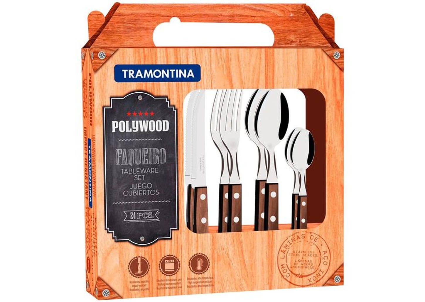 Faqueiro Tramontina Inox 24 Peças Polywood 21199/905