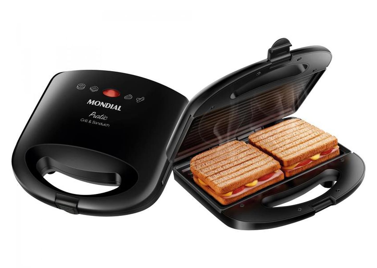 Sanduicheira/Grill Mondial Pratic SN-01 Preto 750W - Antiaderente