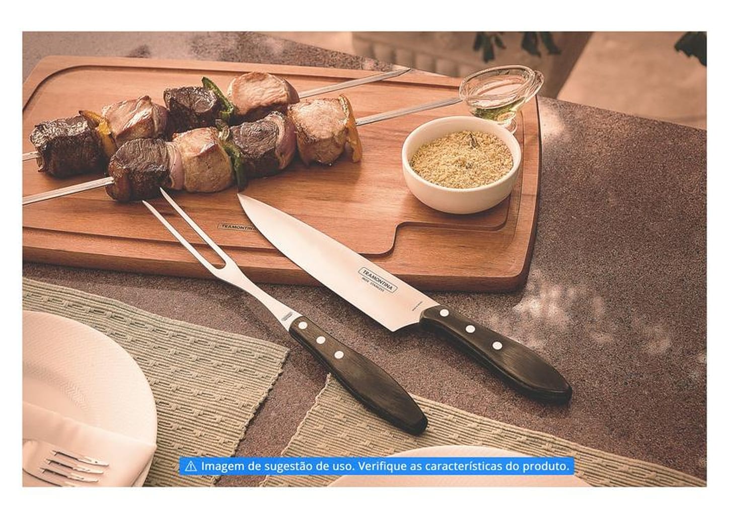 Garfo Trinchante Tramontina Inox Polywood 30,6cm