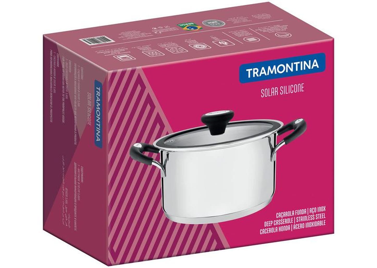 Caçarola Tramontina 1,8L 20cm com Tampa - Solar Silicone