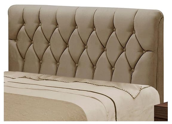 Cabeceira Casal Acolchoado Suede Dobuê Movelaria Istambul Mascavo