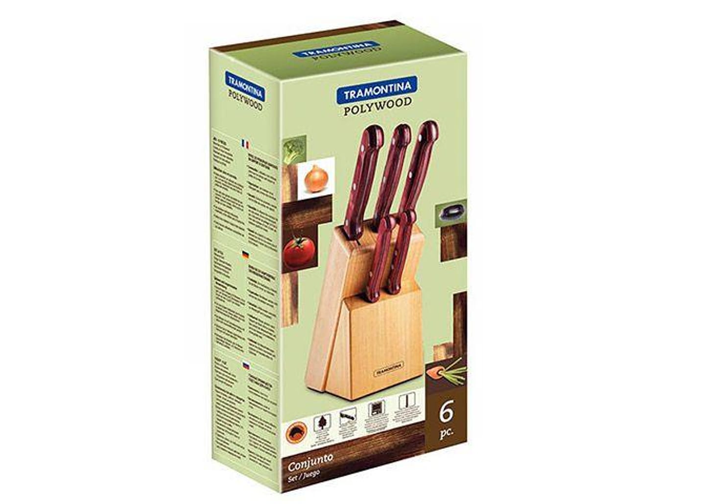 Jogo de Facas 6 Peças Tramontina 21199/783 com Suporte