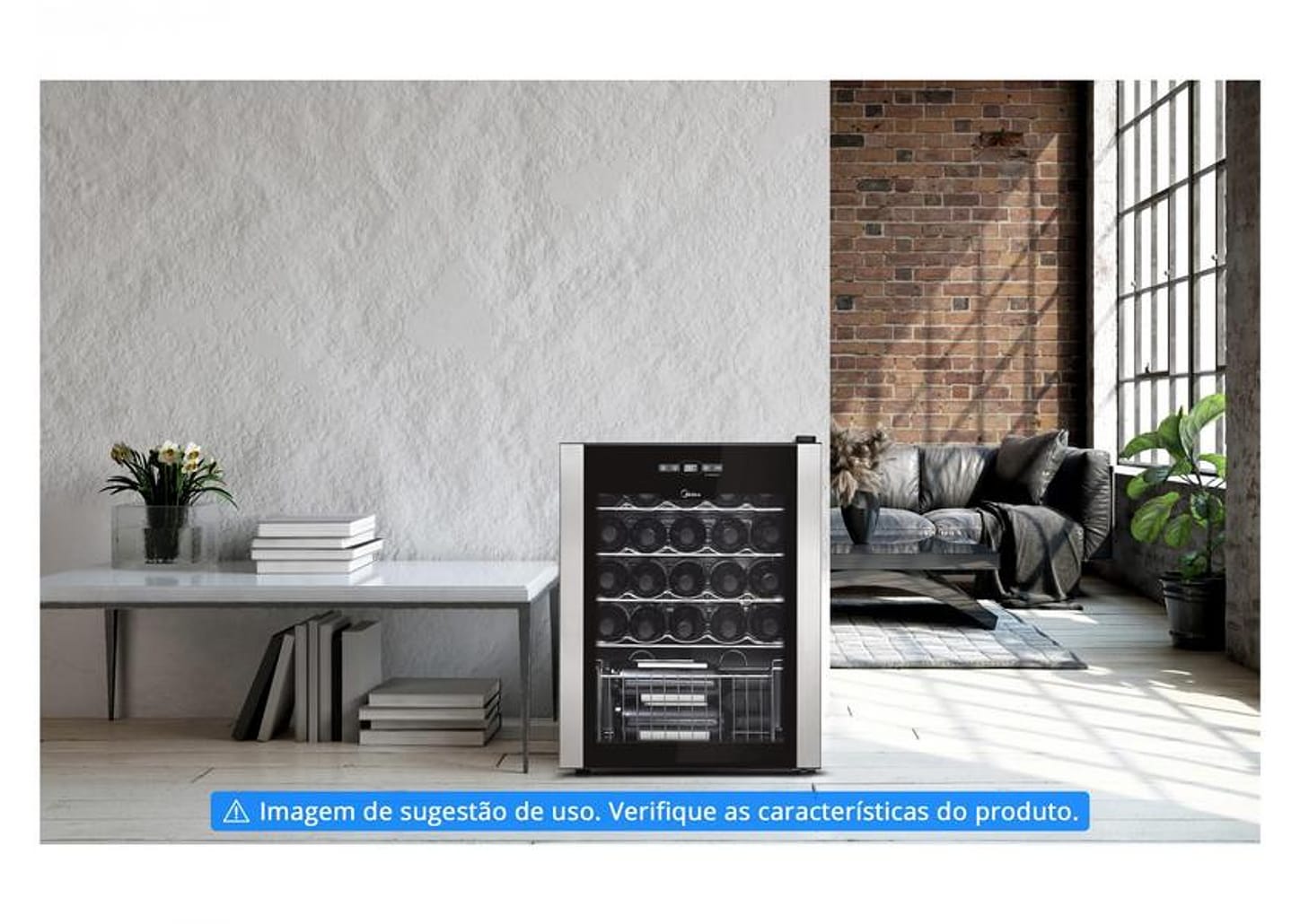Adega Climatizada Midea 24 Garrafas com Painel Touch WBB241 com Compressor