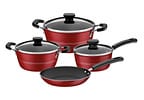 Jogo de Panelas Tramontina Antiaderente de Alumínio - Vermelho 4 Peças Sicília