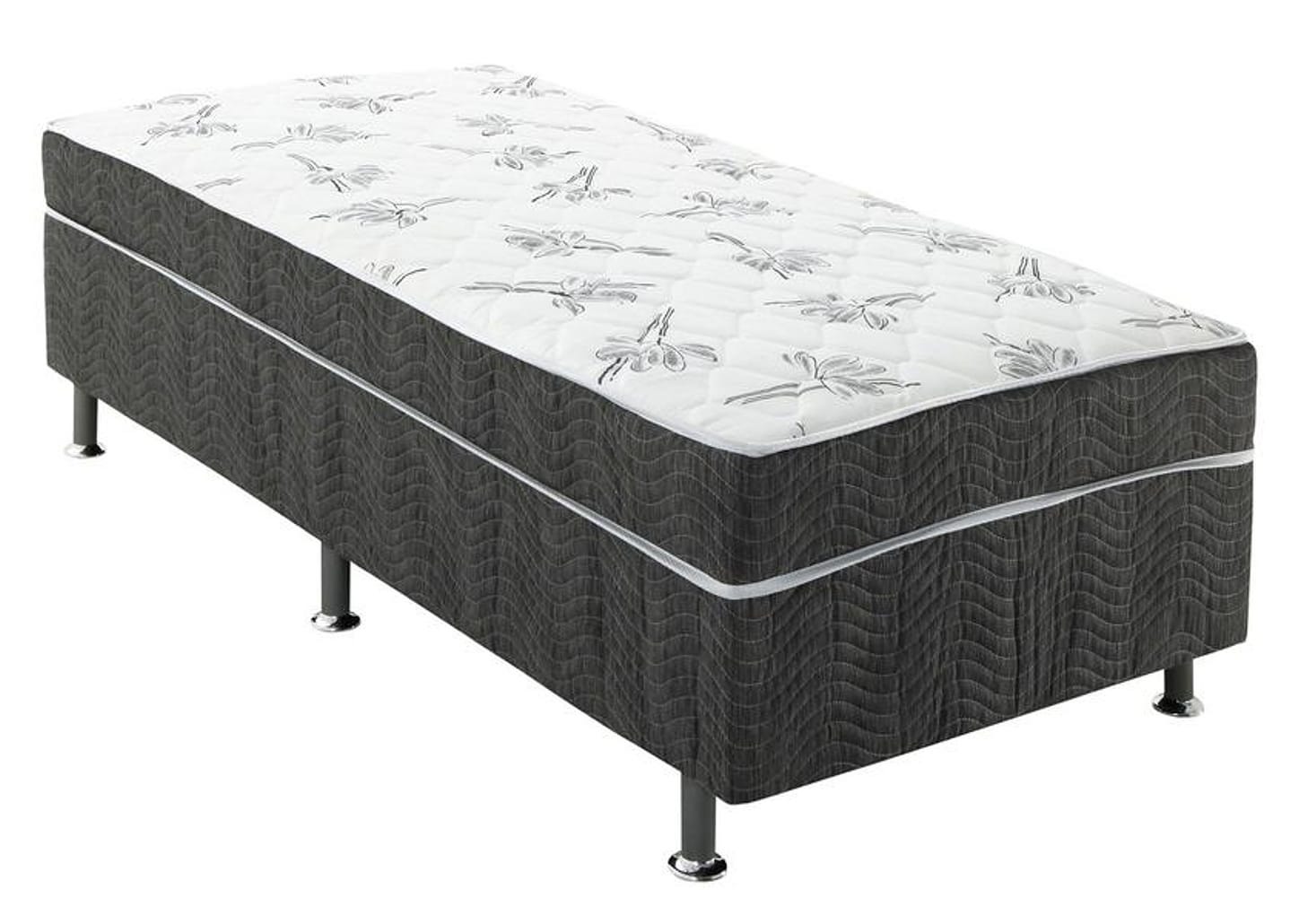 Cama Box Solteiro Conjugado 88x43x188cm - Ortobom Physical Spring Gray