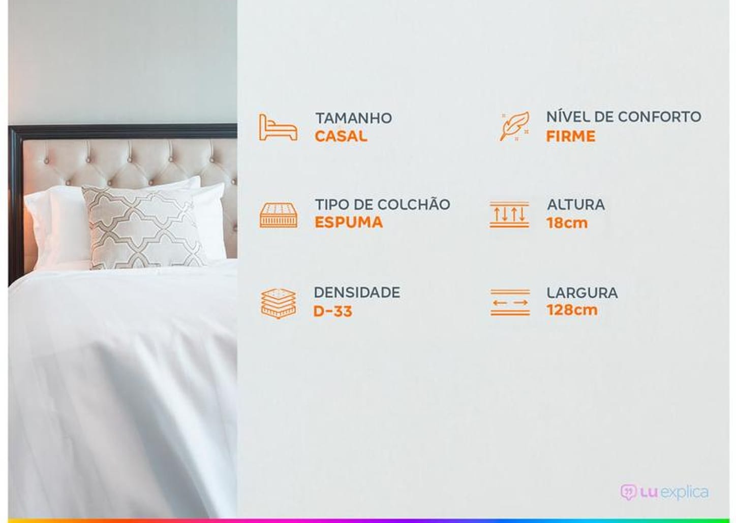 Colchão Casal Viúva Castor Espuma D-33 18cm de Altura Sleep Max