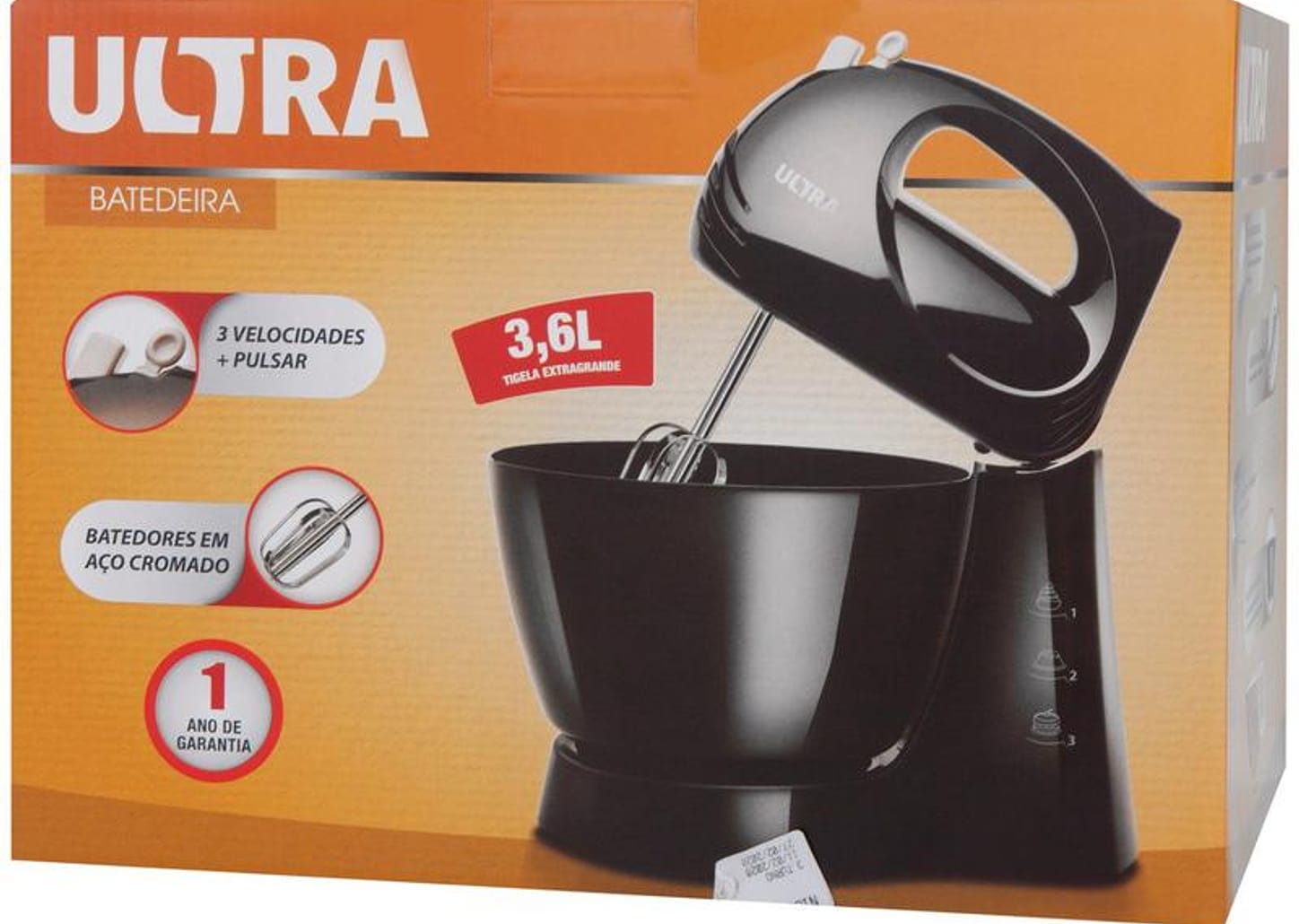 Batedeira Portátil Ultra - Preta 150W B-11 3 Velocidades